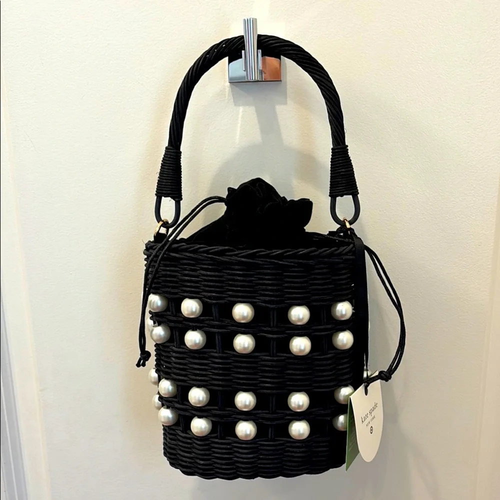 NWT Kate Spade x Target Pearl-Embellished Basket Bucket Bag